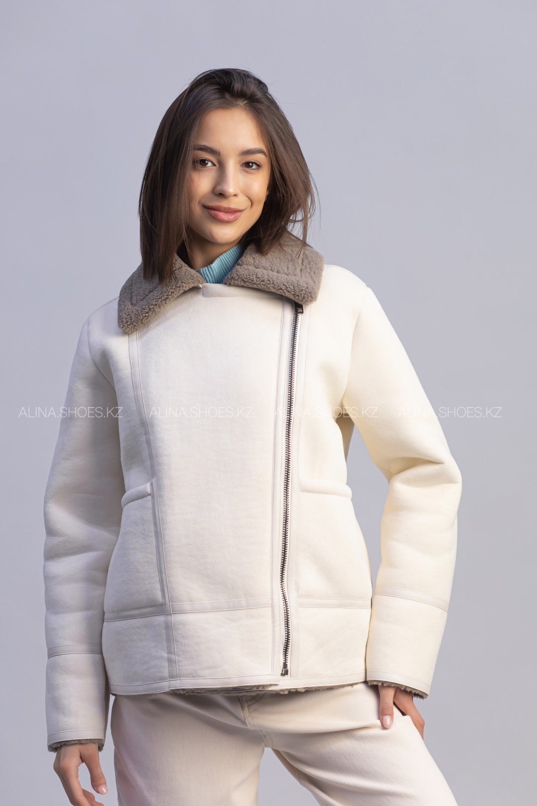 Дубленка alinashoes белый купить,NaN