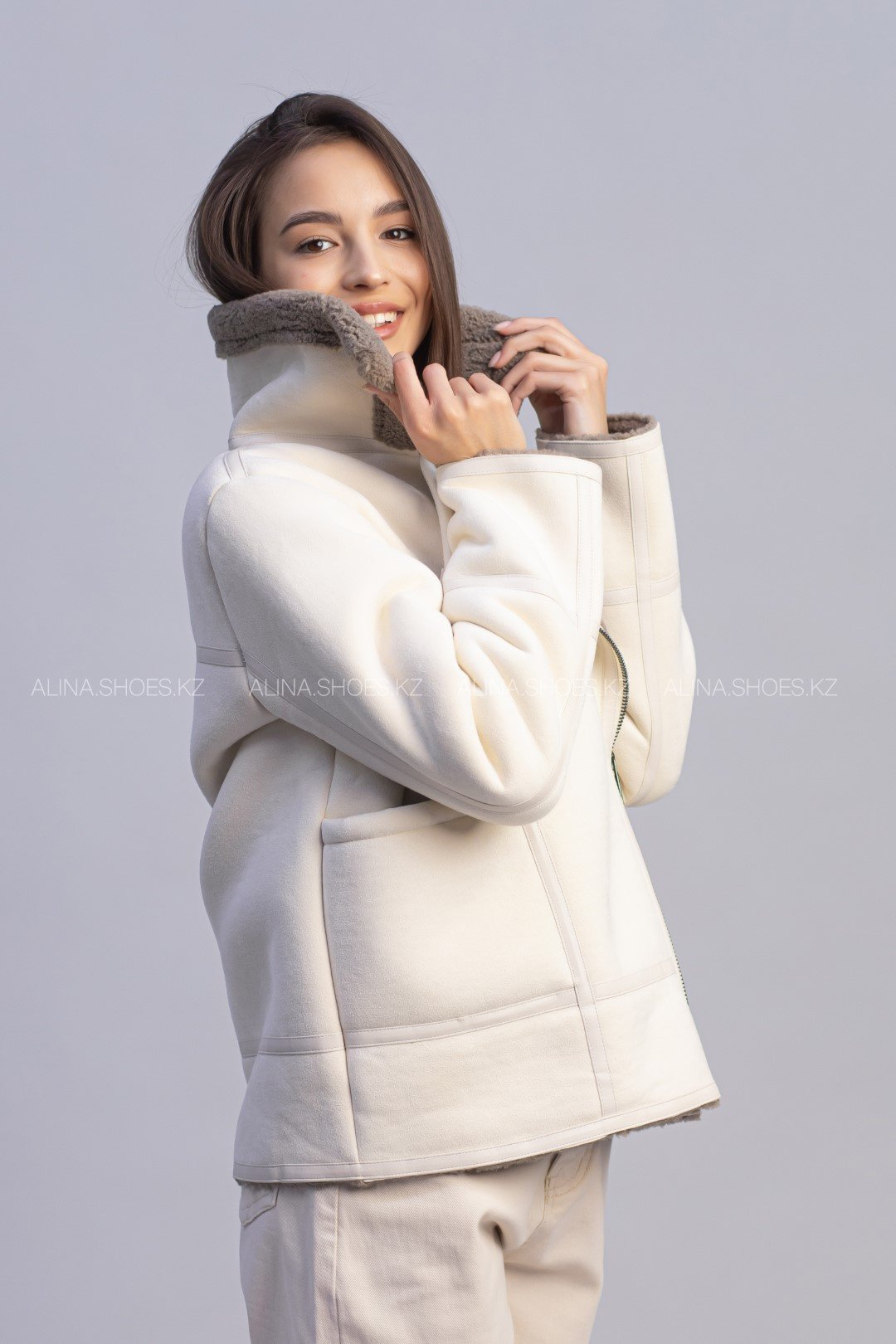 Дубленка alinashoes белый купить,NaN