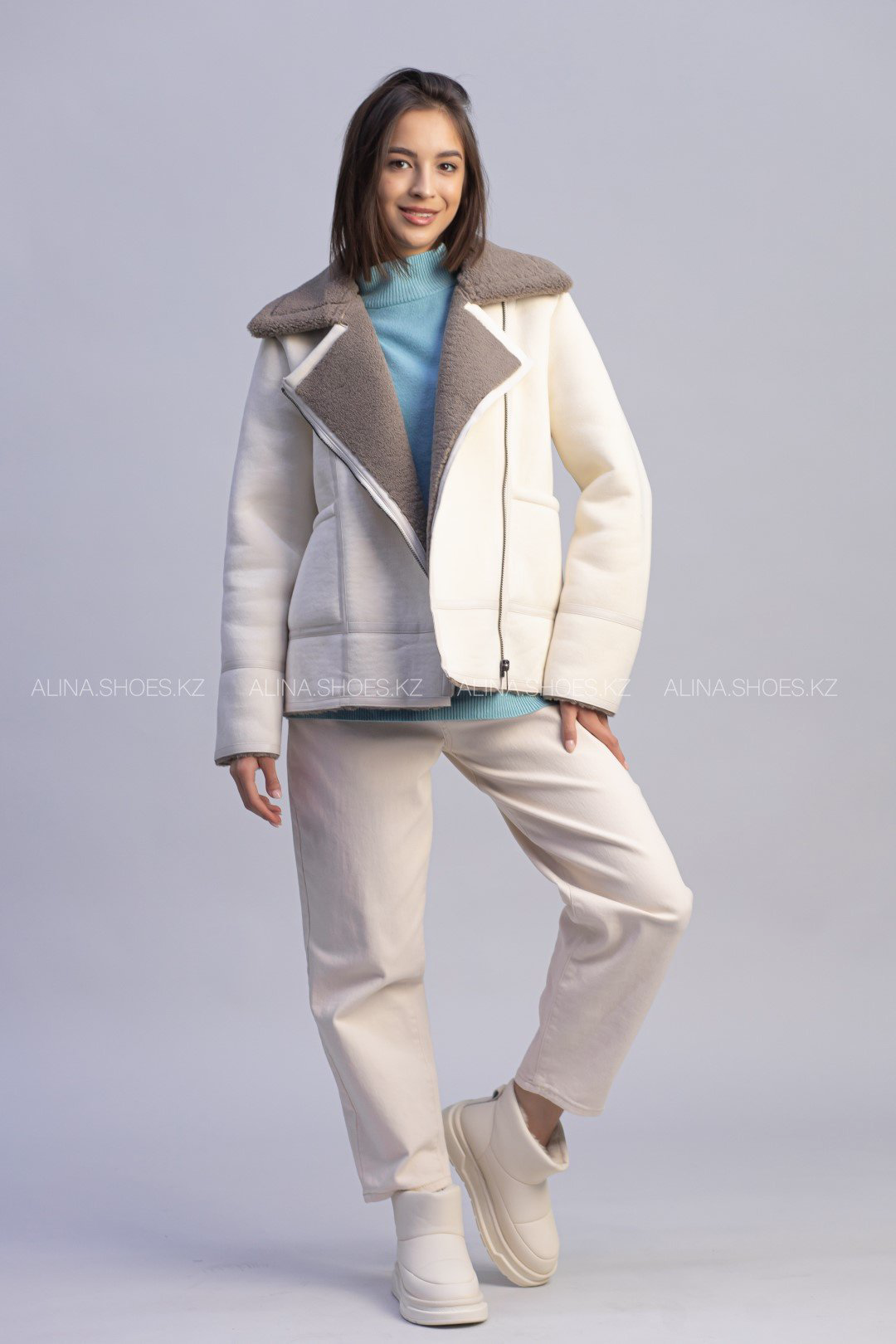 Дубленка alinashoes белый купить,NaN