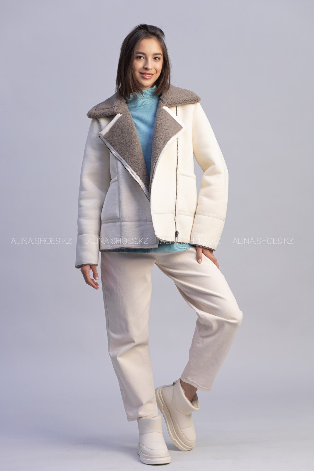 Дубленка alinashoes белый купить,NaN