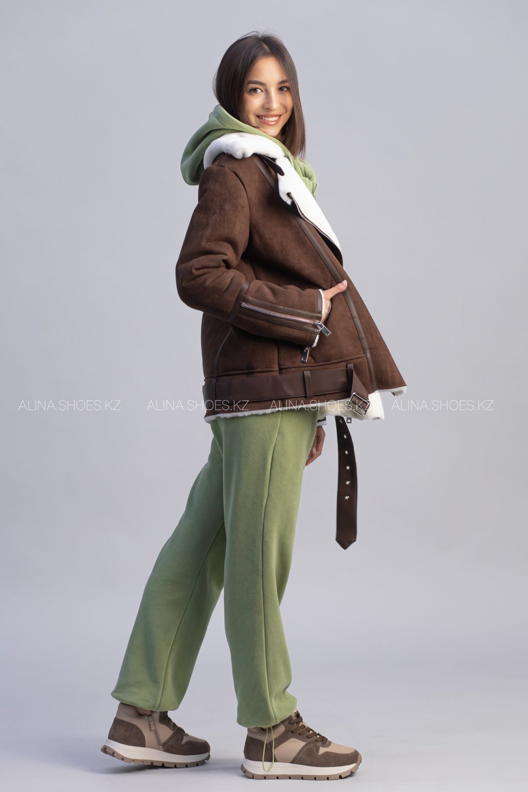 Дубленка alinashoes коричневый купить,NaN