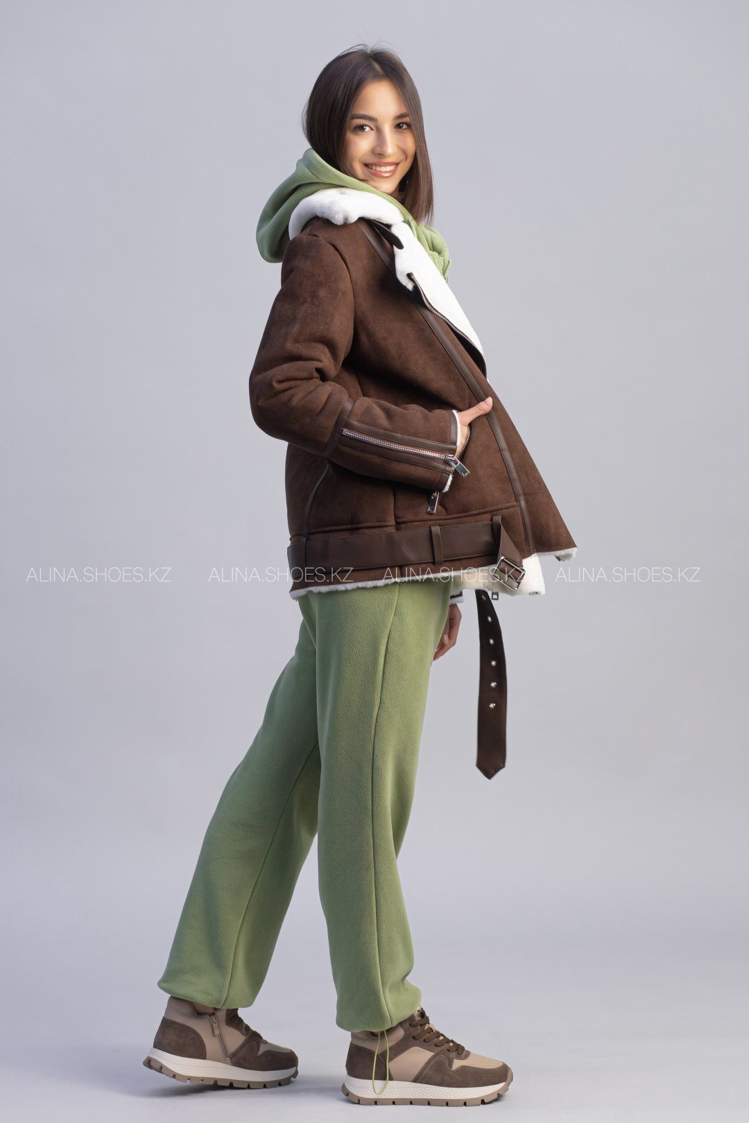 Дубленка alinashoes коричневый купить,NaN