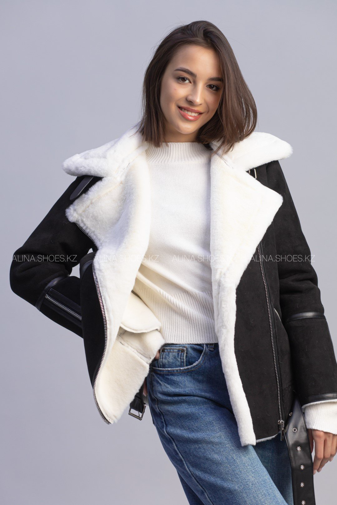 Дубленка alinashoes черный купить,NaN