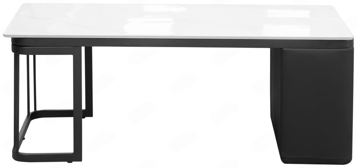 Журнальный столик C029B, 120.5x60.5x46 см, белый, черный купить,NaN