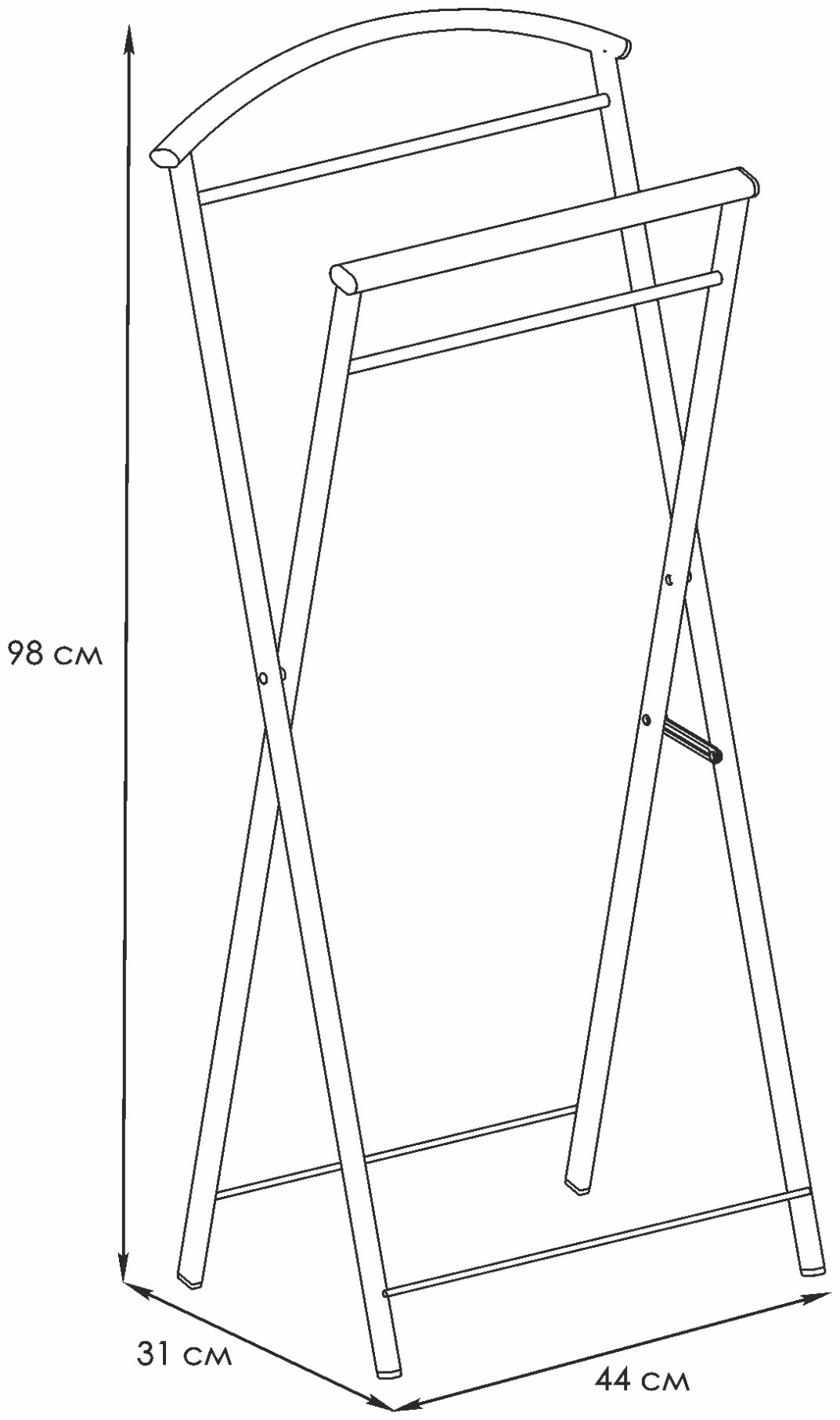 Вешалка напольная ЗМИ Контур, металл, 44x98 см, белый купить,NaN
