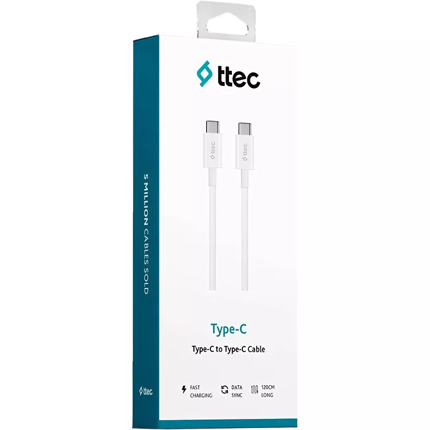 Кабель для телефона TTEC USB-C - USB-C 60W PD/QC Fast Charging/Data Cable 120 cm White купить,3490