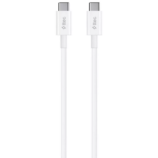 Кабель для телефона TTEC USB-C - USB-C 60W PD/QC Fast Charging/Data Cable 120 cm White