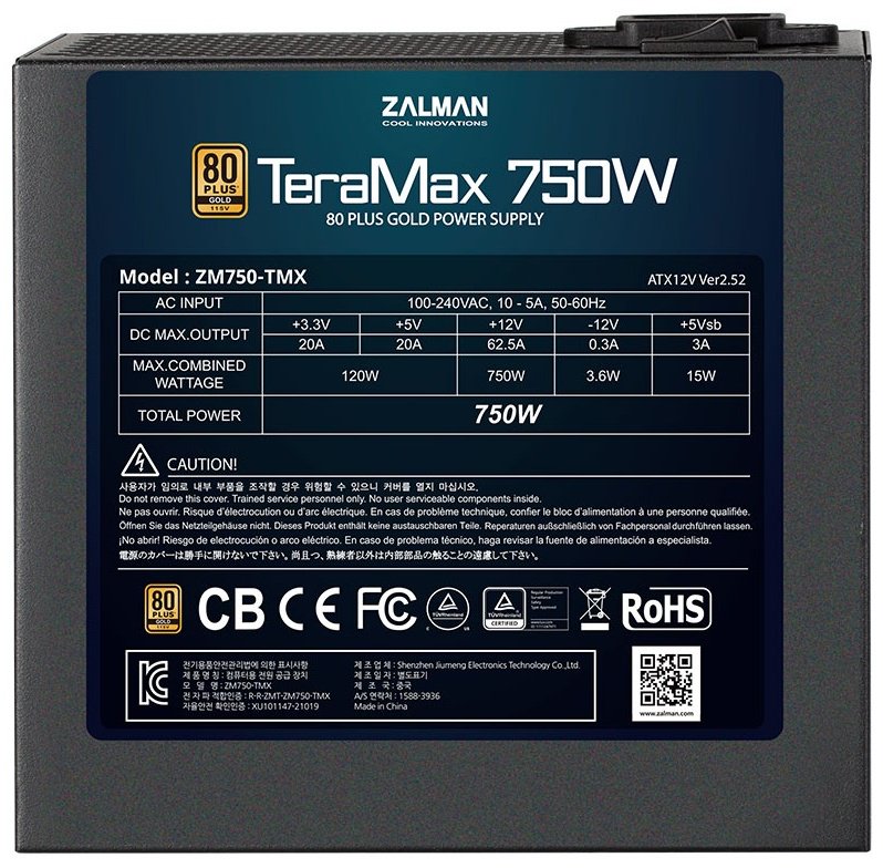 Блок питания Zalman ZM750-TMX 750 Вт