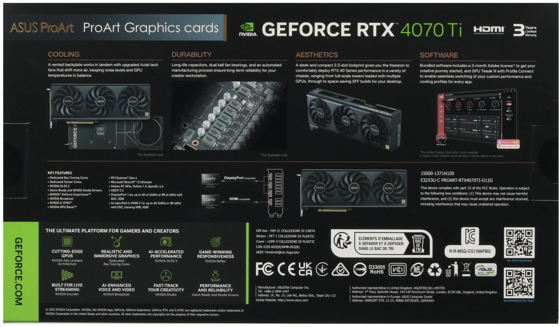 Видеокарта ASUS PROART-RTX4070TI-O12G 12 Гб - ForteMarket Видеокарта ASUS PROART-RTX4070TI-O12G 12 Гб купить,NaN