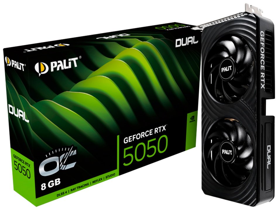 Видеокарта Palit RTX5050 DUAL OC 8G (NE65050S19P1-GB2070D) 8 Гб