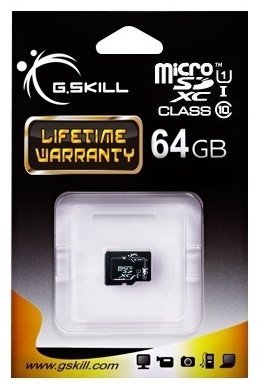 Карта памяти G.Skill microSDXC Class 10 UHS-I U1 FF-TSDXC64GN-U1 64Gb купить,NaN