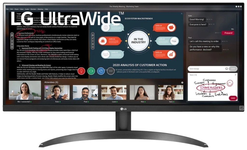 Монитор 29" LG 29WP500-B черный купить,NaN