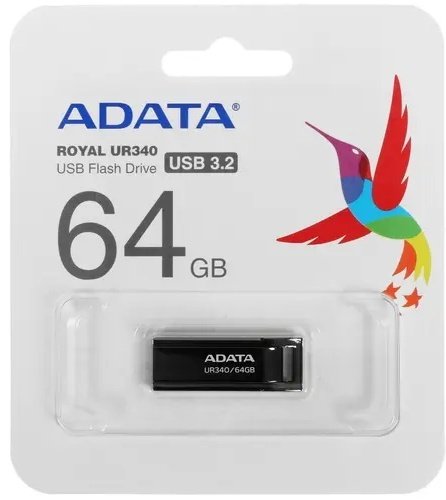 USB Flash карта ADATA AROY-UR340-64GBK 64 Гб купить,NaN