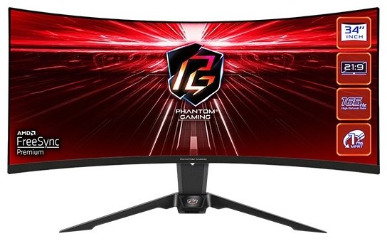 Монитор 34" ASRock PG34WQ15R2B черный купить,NaN