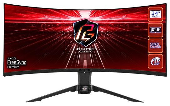 Монитор 34" ASRock PG34WQ15R2B черный купить,NaN