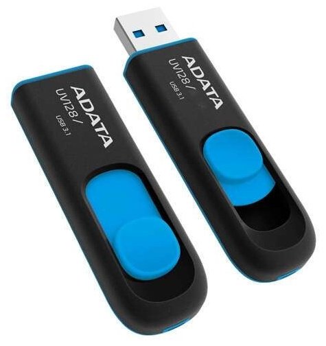 ADATA UV128 64GB черный-синий купить,NaN