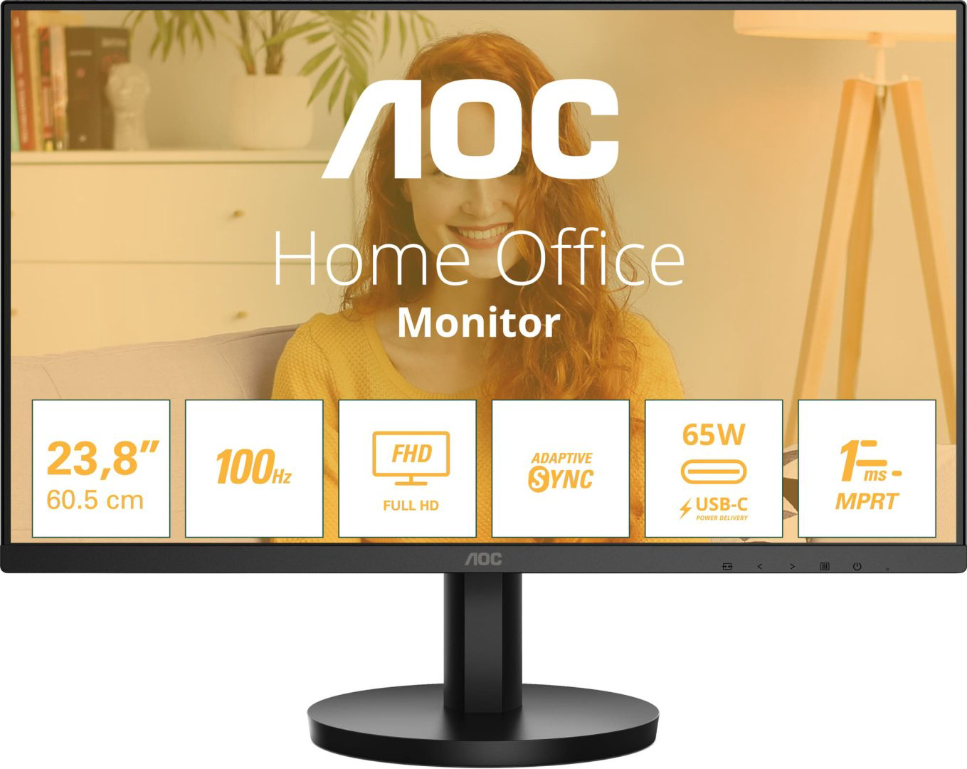Монитор 23.8" AOC 24B3CA2/01 черный