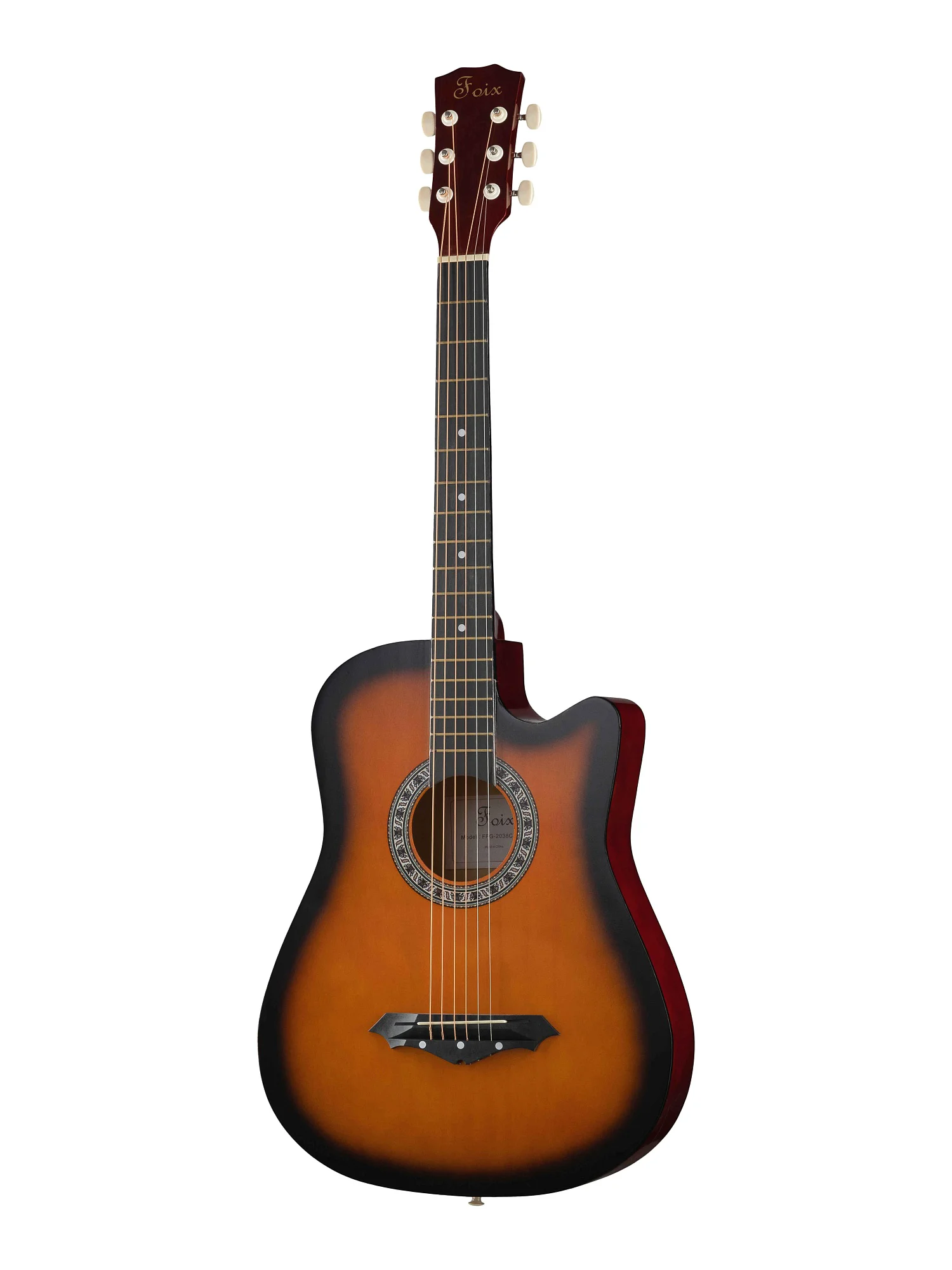 Акустическая гитара Foix FFG-2038CAP-SB Brown Black + аксессуары
