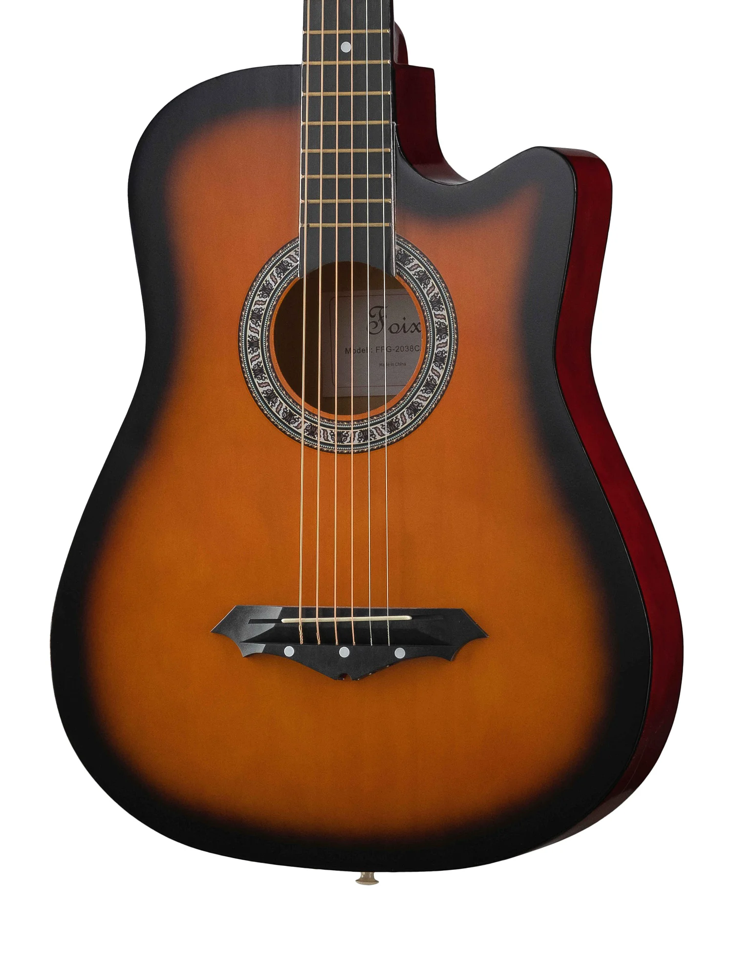 Акустическая гитара Foix FFG-2038CAP-SB Brown Black + аксессуары