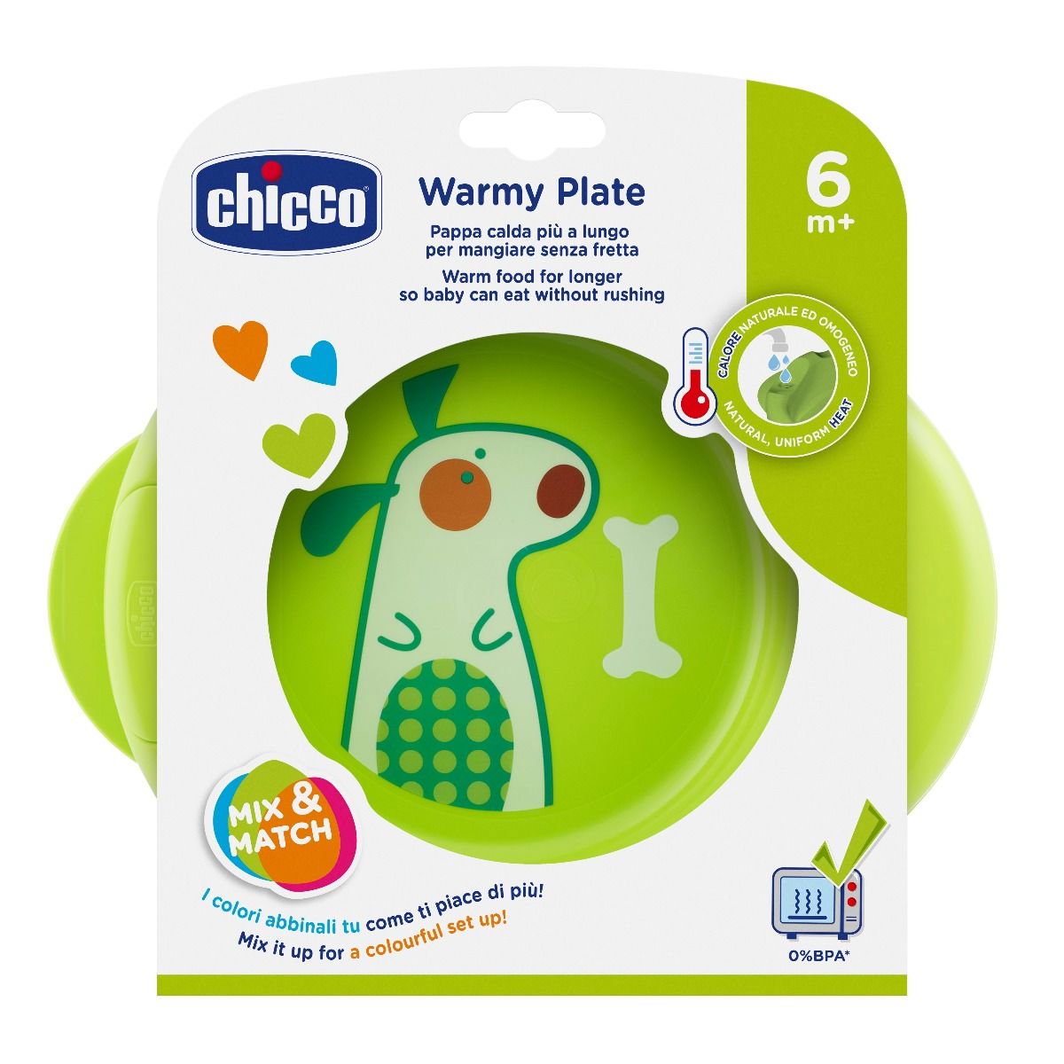 Тарелка Chicco Stay Warm 6м+ зеленая купить,NaN