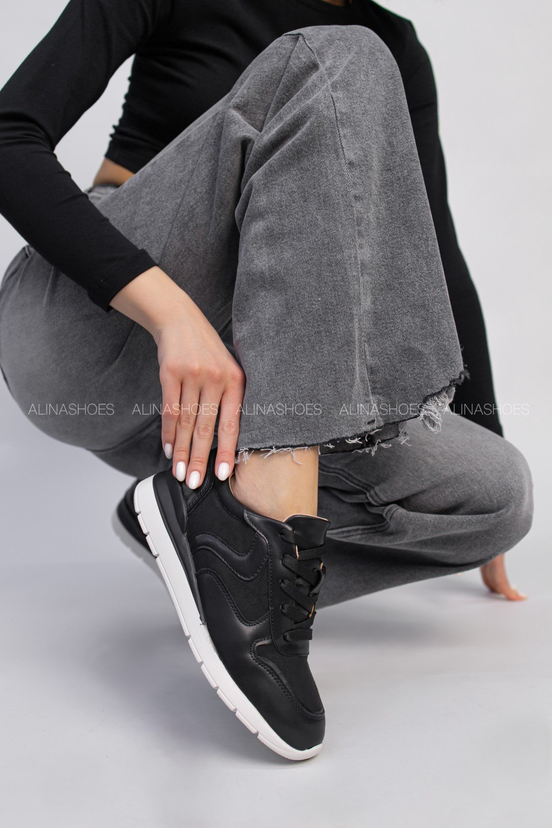 Кроссовки alinashoes черный купить,NaN