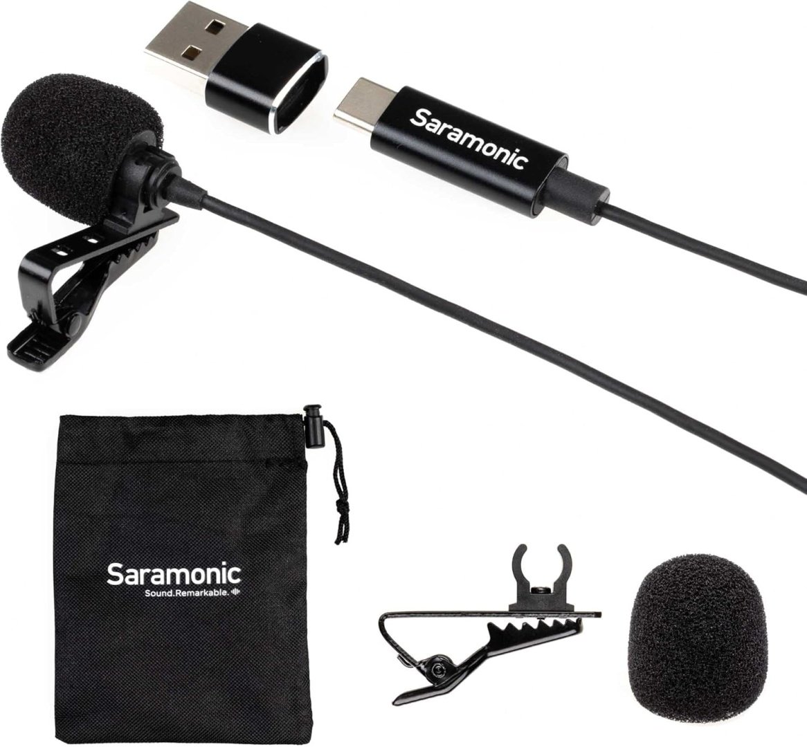 Микрофон Saramonic LavMicro-U черный купить,NaN