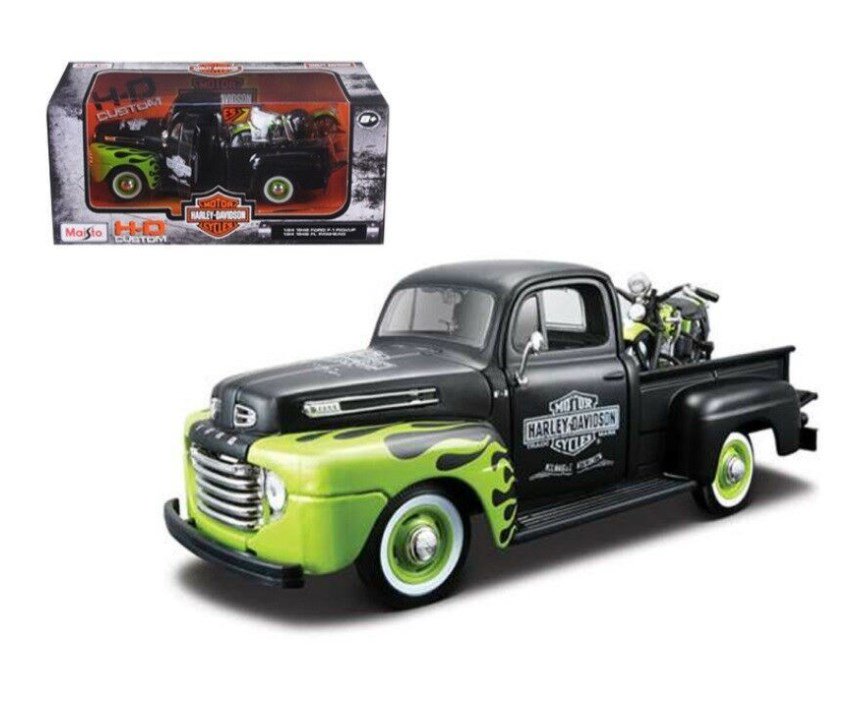 Модель автомобиля Maisto Harley-Davidson 1:24 H-D Ford F-1 Pickup с мотоциклом H-D FL Panhead  купить,NaN