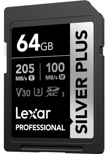 Карта памяти Lexar Professional Silver Plus LSDSIPL064G-BNNNG 64 Гб купить,NaN