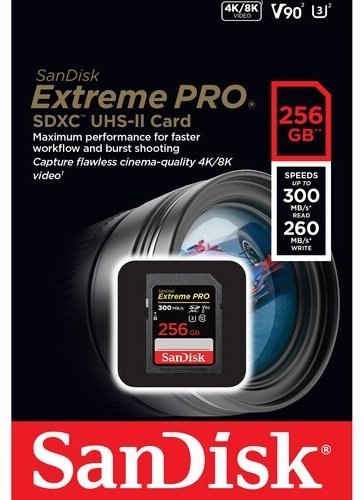 Карта памяти SanDisk Sandisk Extreme Pro UHS-II V90 SDSDXDK-256G-GN4IN 256 Гб