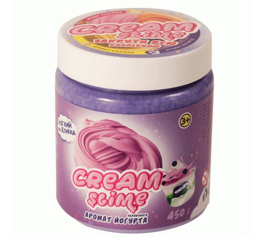 Слайм Slime Cream SF05-J с ароматом черничного йогурта 450гр купить,NaN