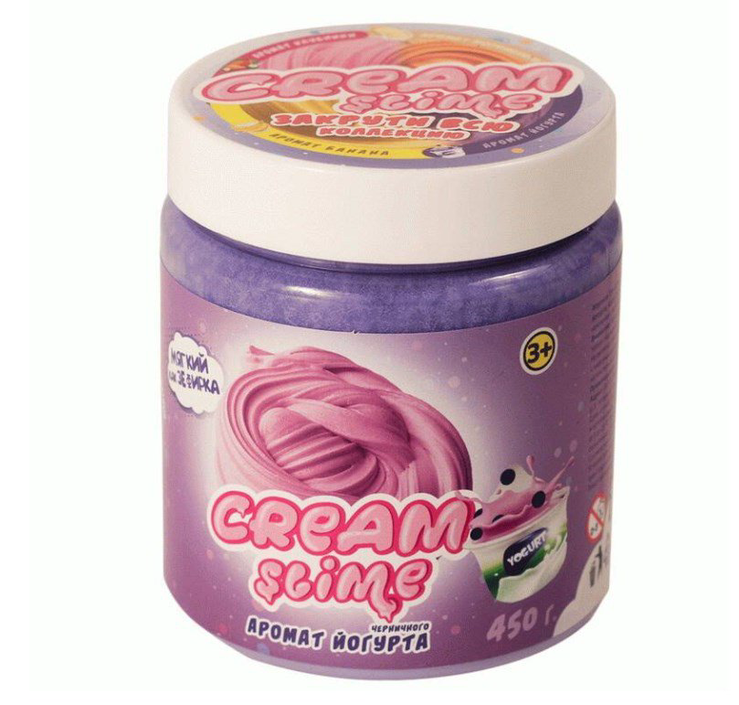Слайм Slime Cream SF05-J с ароматом черничного йогурта 450гр купить,NaN