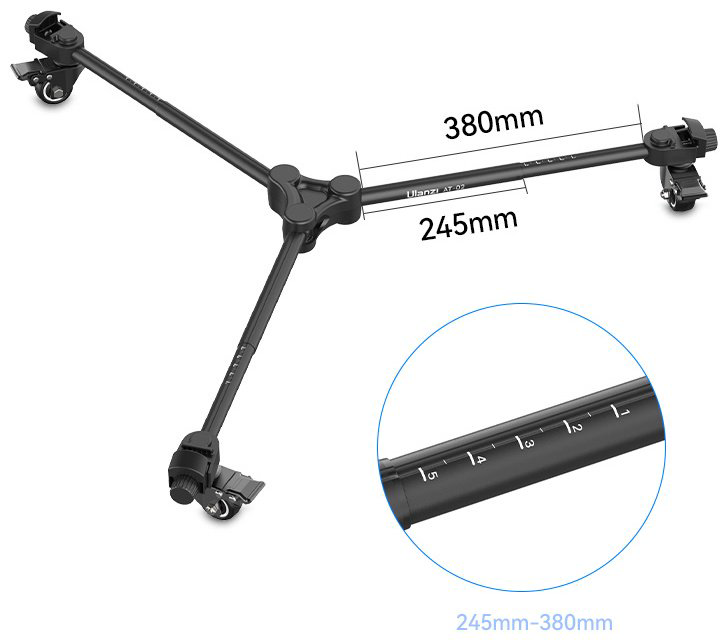 Напольный штатив Ulanzi AT-02 Tripod Dolly черный купить,NaN