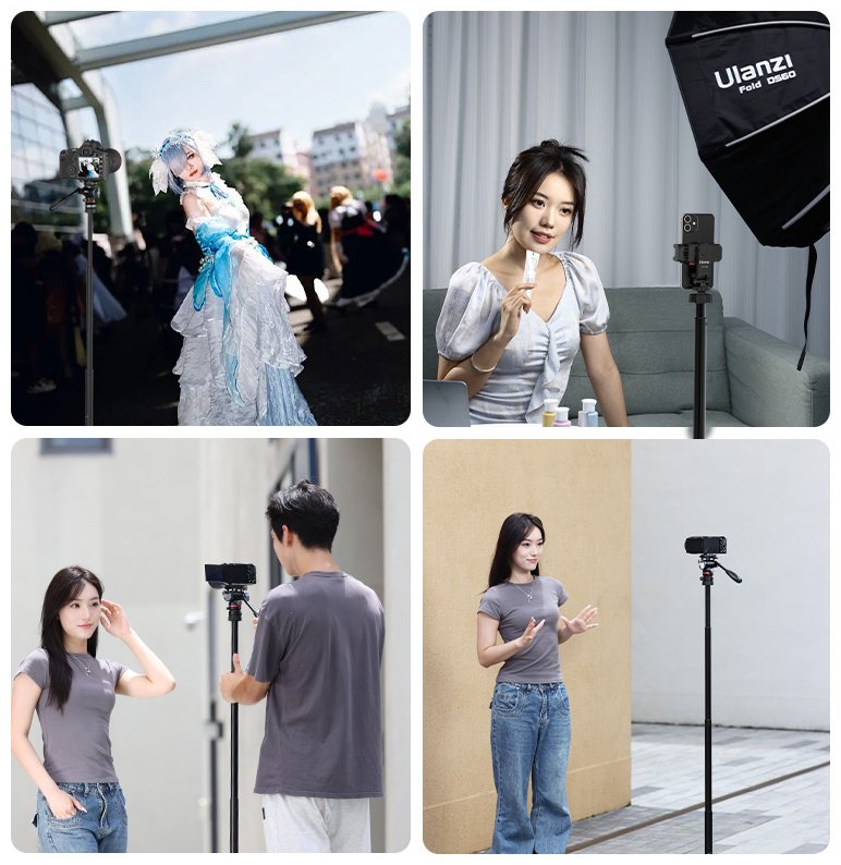 Напольный штатив Ulanzi AT-02 Tripod Dolly черный купить,NaN
