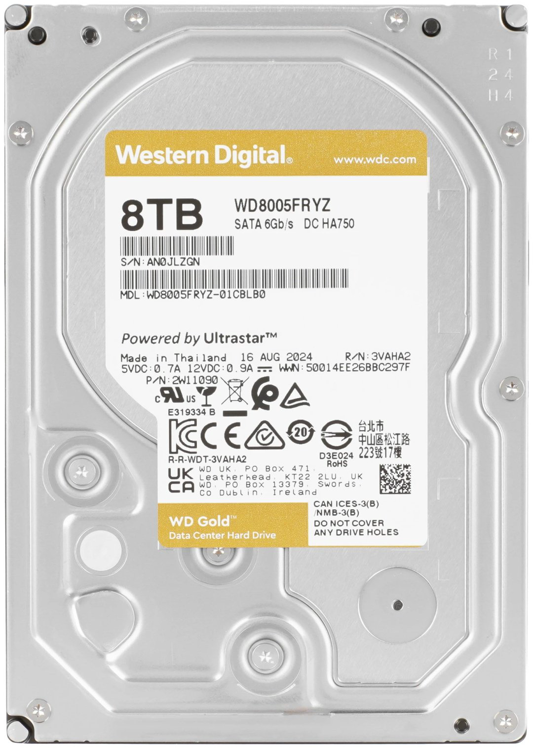 HDD Western Digital WD8005FRYZ 8000 Гб купить,NaN