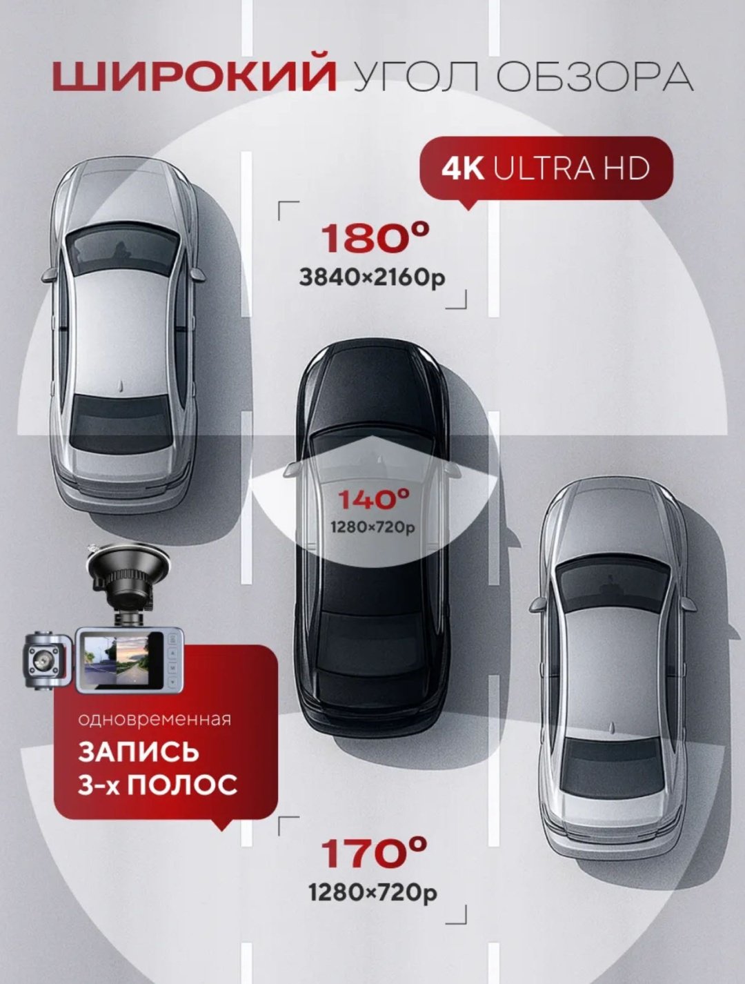 Видеорегистратор ACMER Drive Pro 4K серый