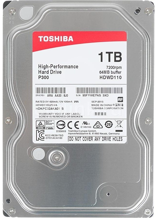 HDD Toshiba HDWD110UZSVA 1000 Гб купить,NaN