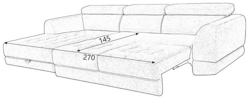 Диван угловой ARIBA Tennesi 2Я-3Ф, 310х190 см, обивка рогожка, темно-серый купить,NaN