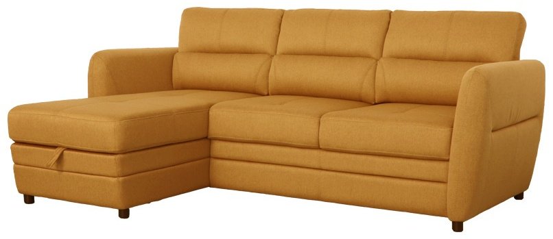 Диван угловой ARIBA Брайтон, 225х165 см, обивка ткань, желтый купить,NaN