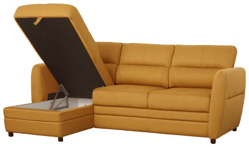 Диван угловой ARIBA Брайтон, 225х165 см, обивка ткань, желтый купить,NaN