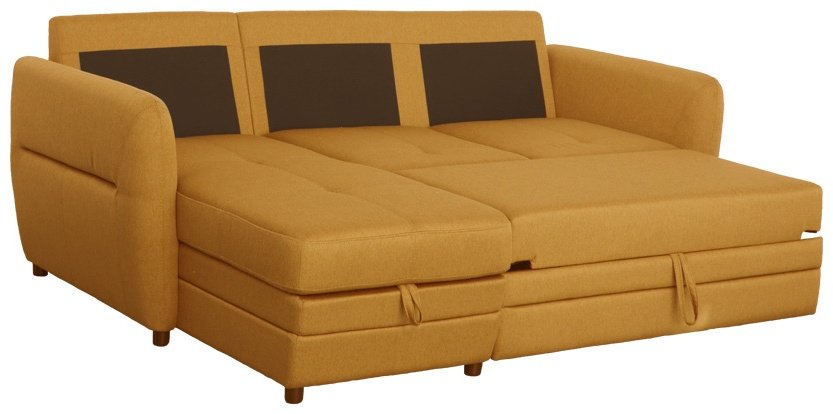 Диван угловой ARIBA Брайтон, 225х165 см, обивка ткань, желтый купить,NaN