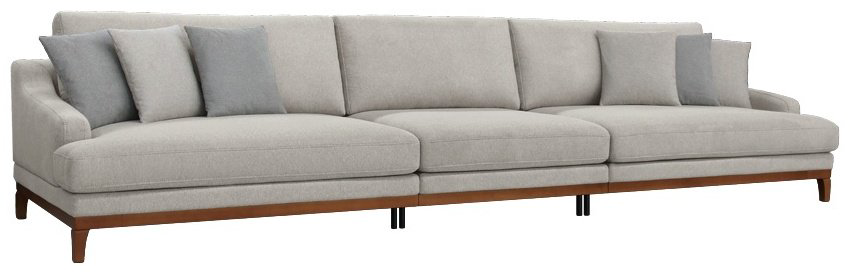 Диван ARIBA Gamma 1П-1М-1П, 390х112 см, обивка ткань, бежевый купить,NaN