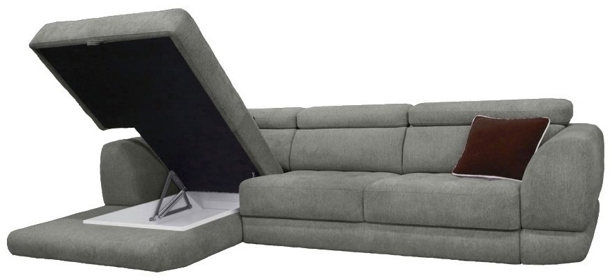 Диван угловой ARIBA Tennesi 2Я-3Ф, 310х190 см, обивка рогожка, серый купить,NaN