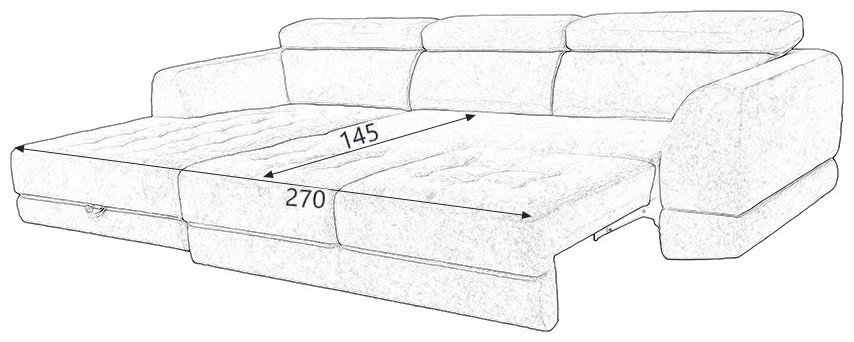 Диван угловой ARIBA Tennesi 2Я-3Ф, 310х190 см, обивка рогожка, серый купить,NaN