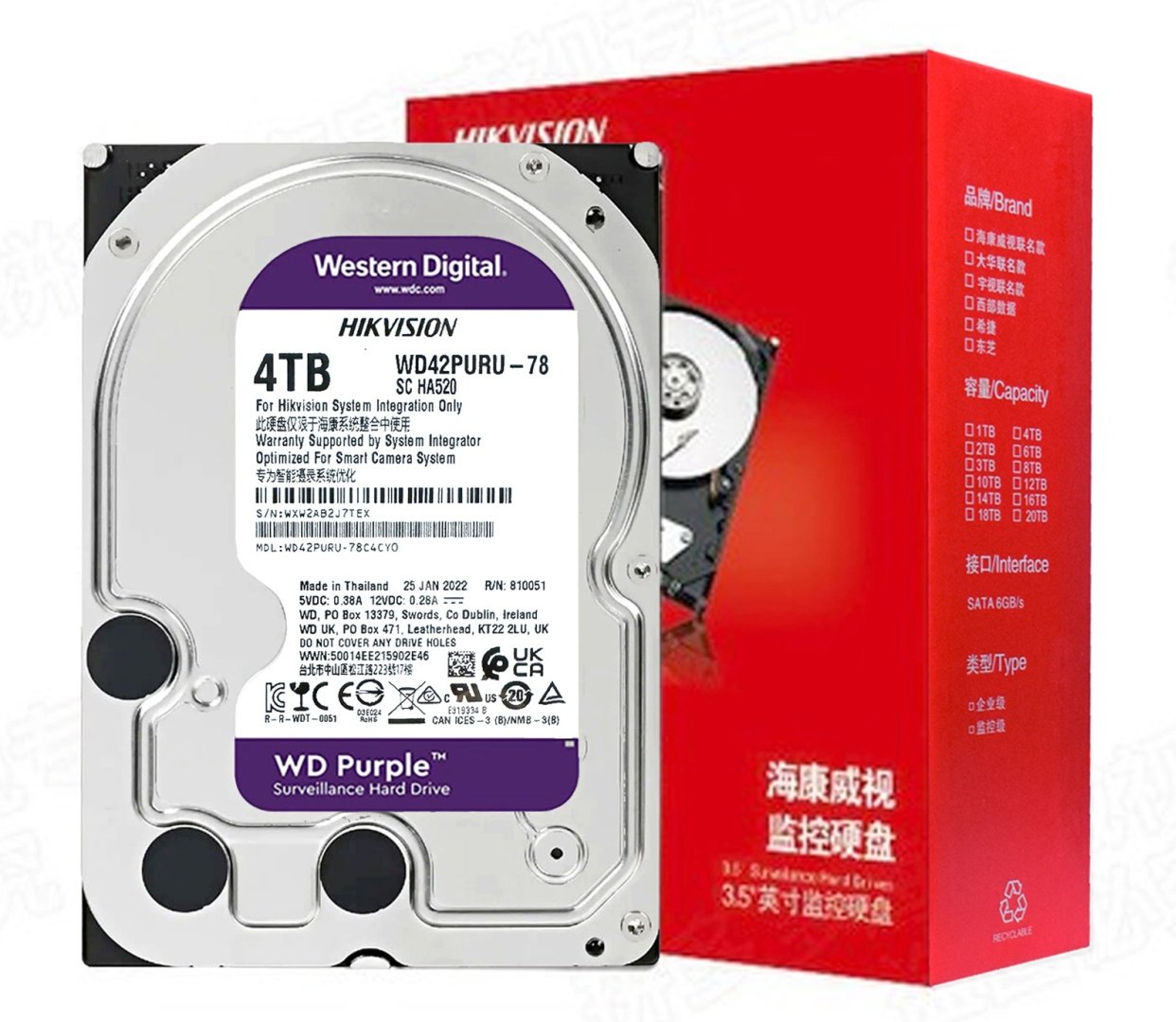 HDD Western Digital WD42PURU 4000 ГБ купить,NaN