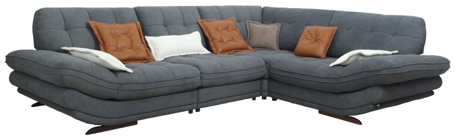 Диван угловой ARIBA Биг 1П-1М-4-1П, 370х280 см, обивка ткань, серый купить,NaN
