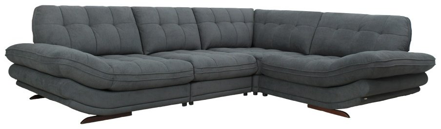 Диван угловой ARIBA Биг 1П-1М-4-1П, 370х280 см, обивка ткань, серый купить,NaN