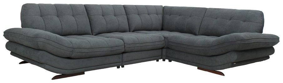 Диван угловой ARIBA Биг 1П-1М-4-1П, 370х280 см, обивка ткань, серый купить,NaN