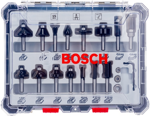 Набор фрез  Bosch 2607017472 8 мм 15 шт х