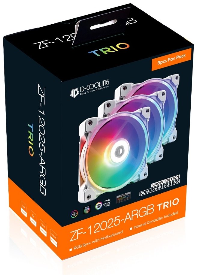 Вентилятор ID-COOLING ZF-12025-ARGB-TRIO-SNOW