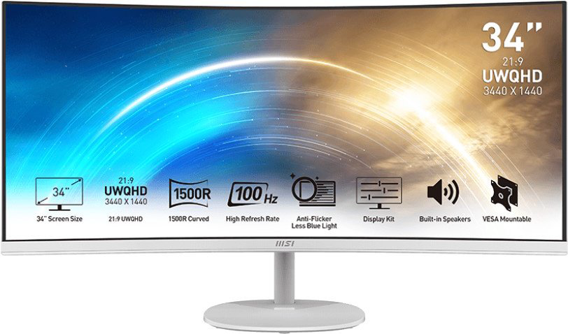 Монитор 34" MSI PRO MP341CQW белый купить,NaN